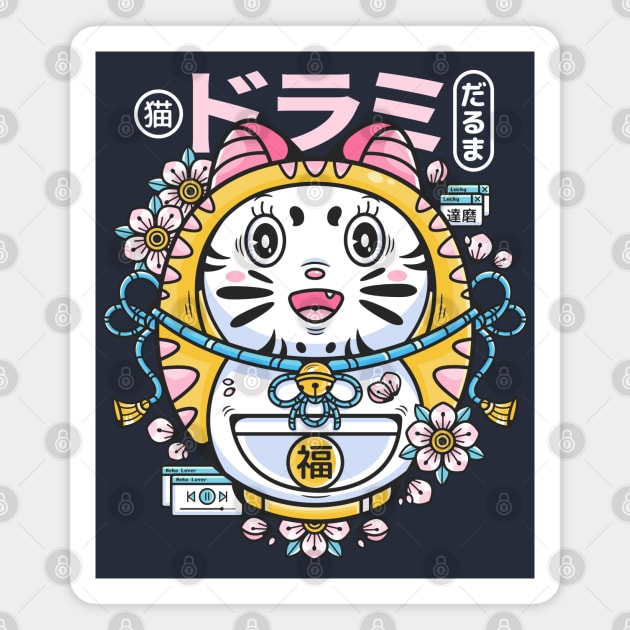 Cat Daruma Magnet by Bear Noise